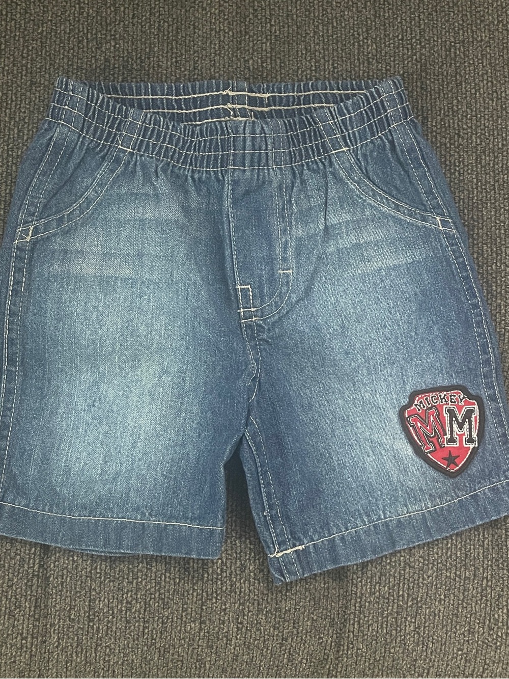 Disney Blue Denim Shorts with Red Patch